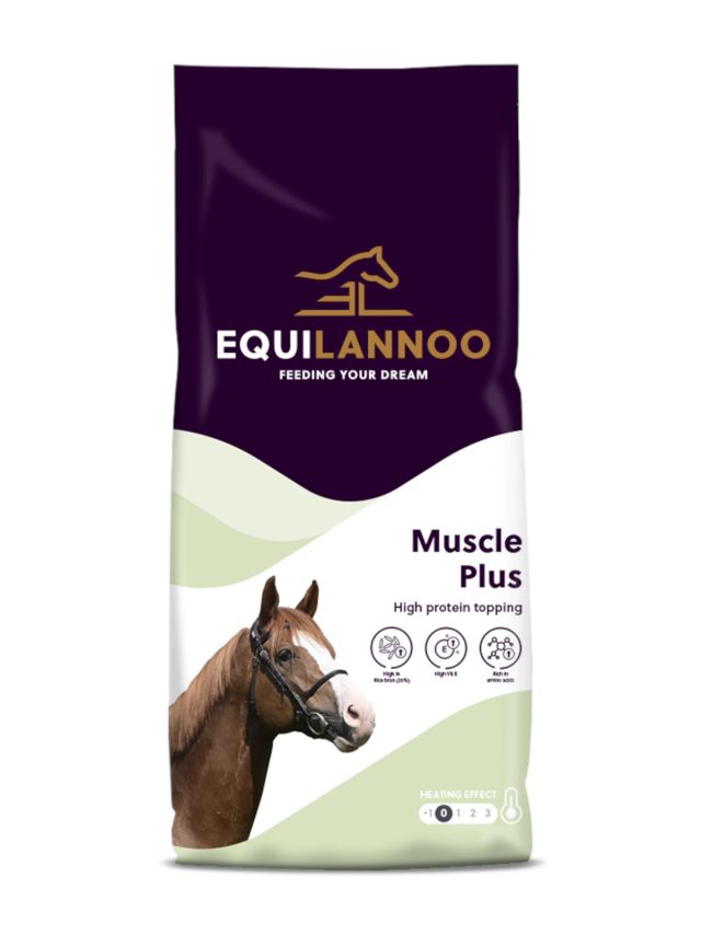 Equilannoo Muscle Plus 15kg, wysokobiałkowy granulat z otrębami ryżowymi na budowę mięśni i regenerację