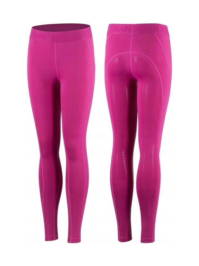 Legginsy jezdzieckie HORZE Madison Silicone mlodziezowe rozowe 146