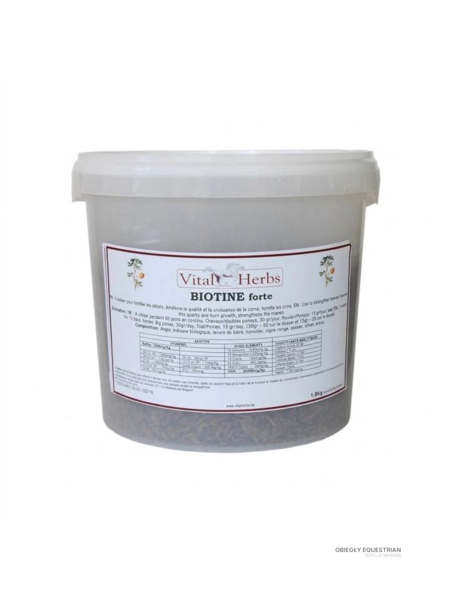 Vital Herbs Biotine Forte 1,8kg - preparat z biotyną na kopyta konia | Obiegły Equestrian