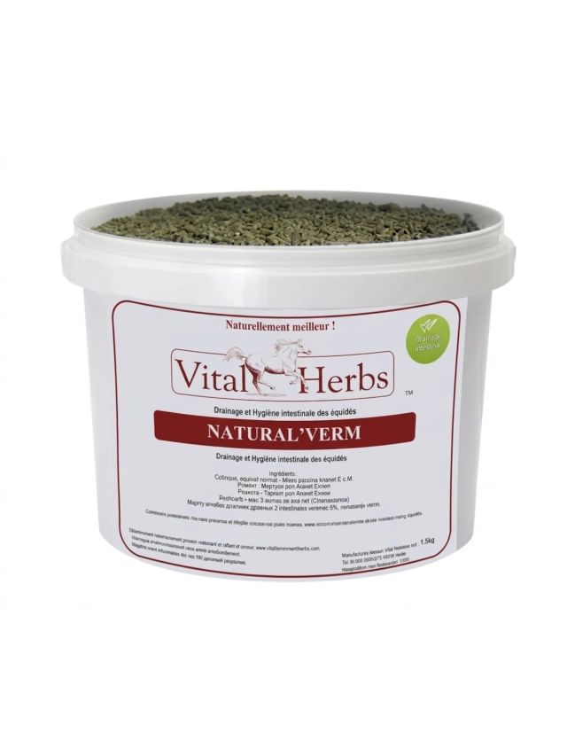 Vital Herbs Natural'Verm granulat, zioła na pasożyty i odrobaczanie konia