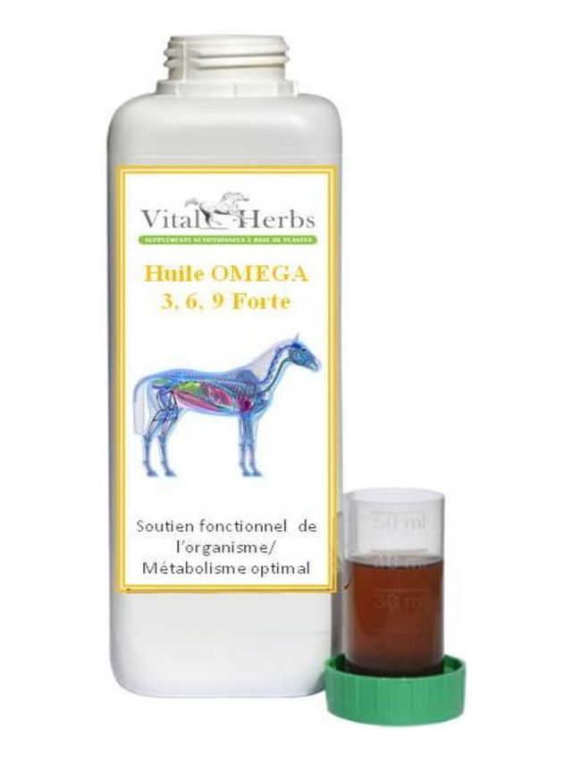 Olej dla koni Omega 3,6,9 Forte Vital Herbs  - wychwytuje wolne rodniki oraz chroni wątrobę i płuca