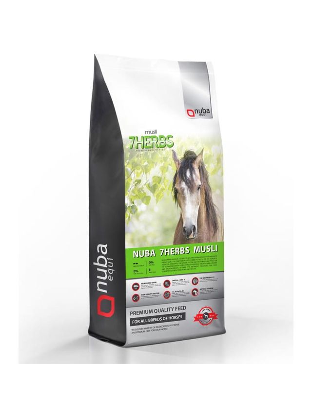 Nuba 7Herbs Musli 2G 20kg Pasza dla koni bez owsa ziołowa