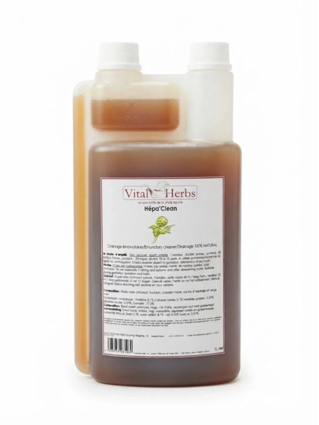 Vital Herbs Hepa Clean 1 l, ziołowy płyn wspierający oczyszczanie organizmu konia