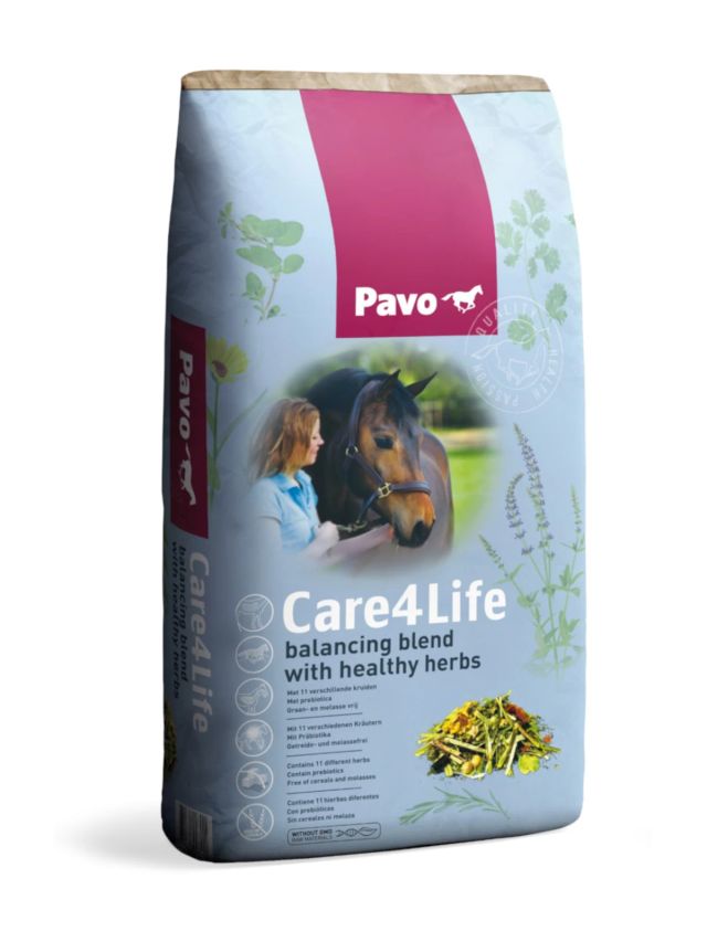 Pavo Care4Life 15kg, bezzbożowe musli z ziołami i prebiotykami dla koni z zaburzeniami metabolicznymi