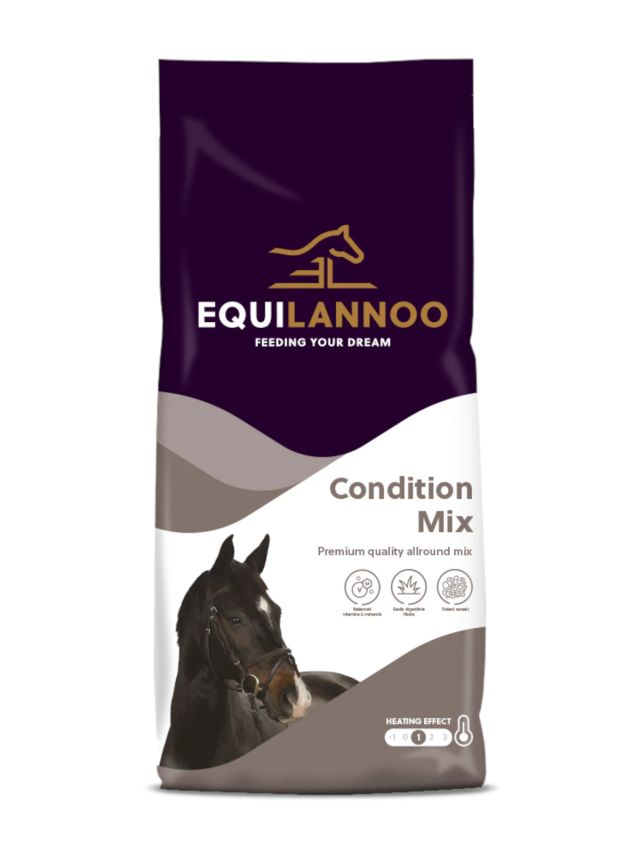 Equilannoo Condition Mix 20kg, podstawowe musli bez owsa z Linamix dla koni w spoczynku i lekkiej pracy