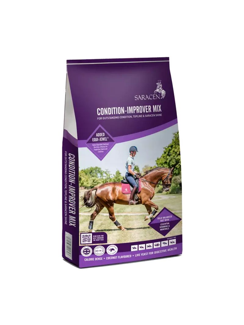 Saracen Condition-Improver Mix 20kg - pasza dla koni sportowych z otrębami ryżowymi