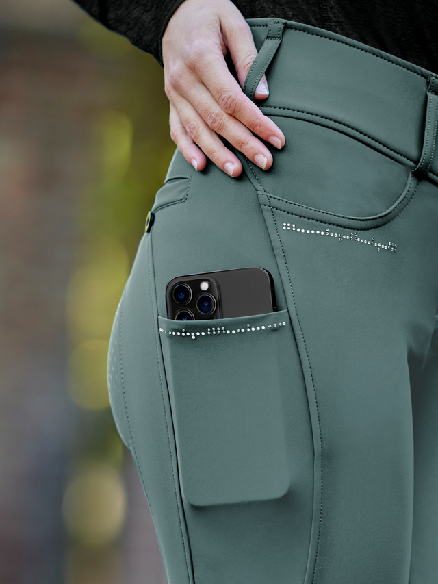 Mathilda Glam bryczesy High waist pine green, r.36