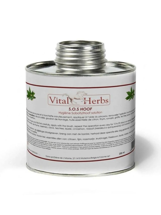 Vital Herbs S.O.S Hoof 250 ml, płyn z pędzelkiem do pielęgnacji podeszwy i strzałki kopyta