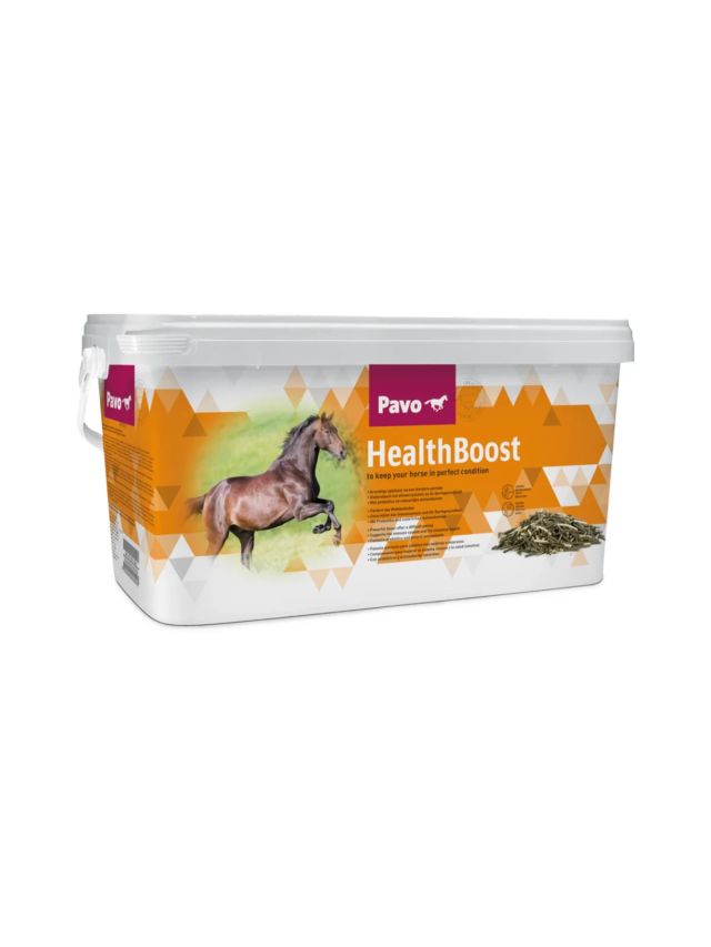 Pavo HealthBoost 8kg, witaminy, naturalne antyoksydanty i prebiotyki wspierające odporność konia (wiaderko)