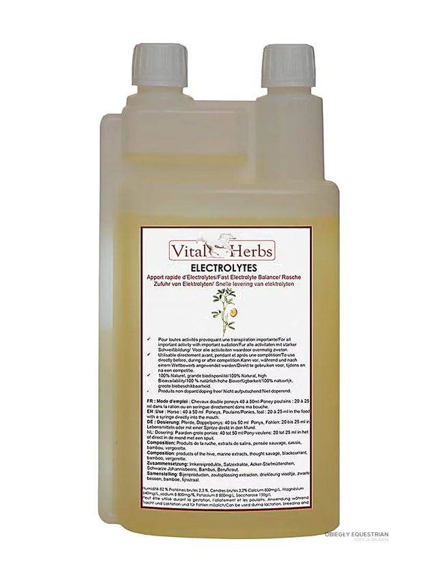 Vital Herbs Elektrolity w płynie 1l - szybkie nawodnienie konia | Obiegły Equestrian