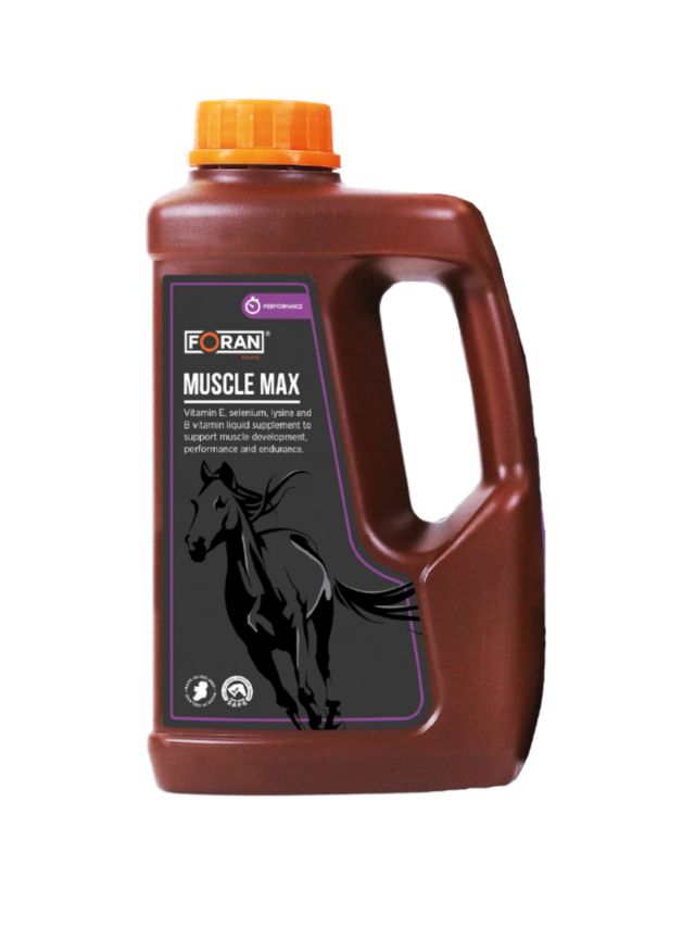 Foran Muscle Max 1 l, płynny suplement na mięśnie dla koni z witaminą E, selenem i lizyną