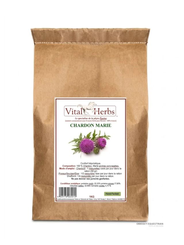 Vital Herbs Chardon Marie Ostropest plamisty 1kg - wsparcie wątroby konia | Obiegły Equestrian