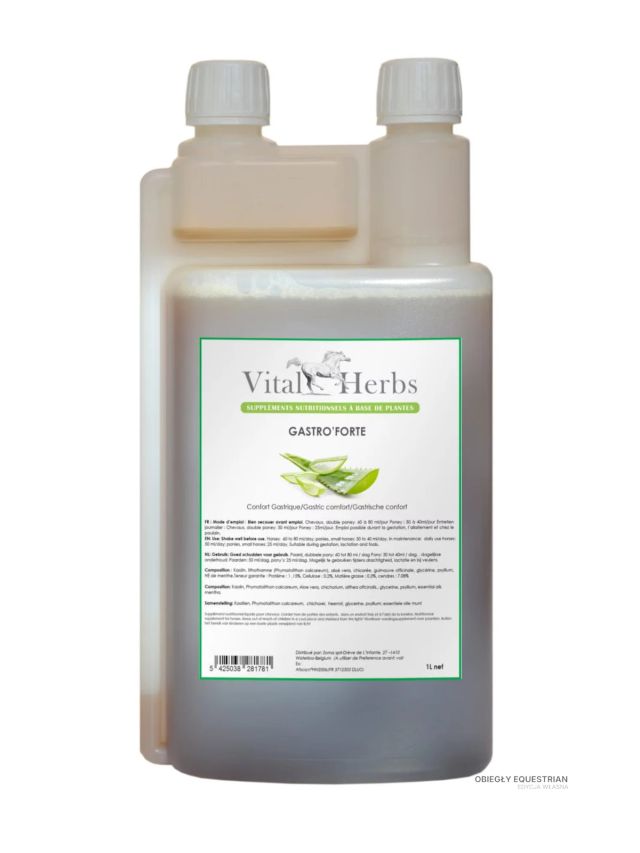 Vital Herbs Gastro Forte Liquid 1L - ochrona żołądka i wrzody konia | Obiegły Equestrian