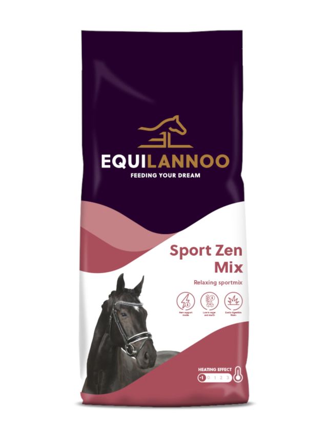 Equilannoo Sport Zen Mix 20kg, niskoskrobiowe musli bez owsa z Nerv Support dla nerwowych koni sportowych