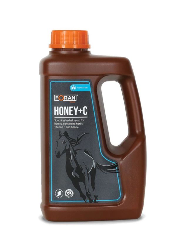 Foran Honey+C 1 l, syrop ziołowy z miodem i witaminą C na podrażnienia dróg oddechowych konia
