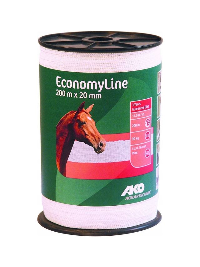 Tasma ogrodzeniowa ECONOMY 40 mm x 200 m biala AKO