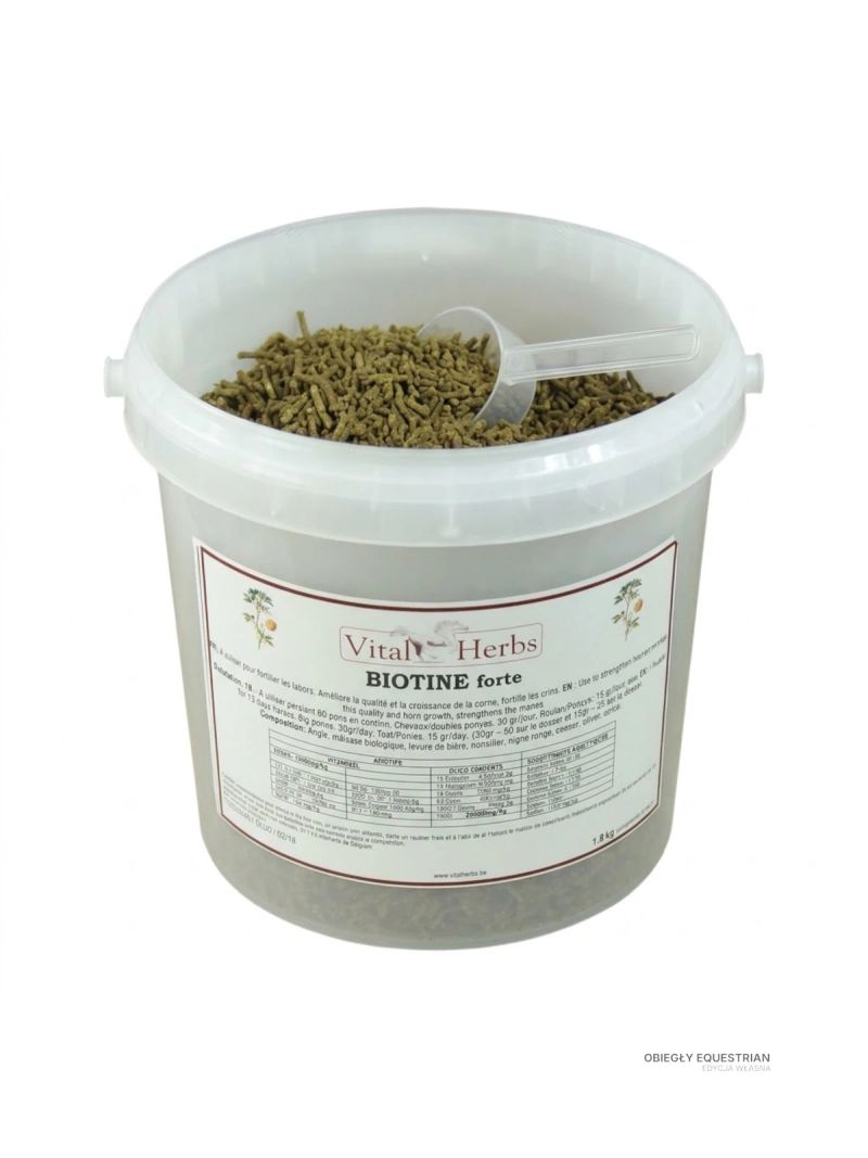 Vital Herbs Biotine Forte 1,8kg - preparat z biotyną na kopyta konia | Obiegły Equestrian